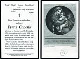 Totenzettel Franz Hubert Maria Chorus